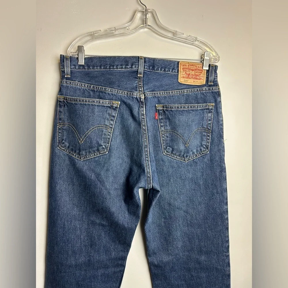 VTG Levi’s 505 Jeans Men’s 34X32 Regular Fit Denim Blue Work‎ Casual Durable